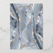 Erste Heilige Kommunion blaues Kreuz Folieneinladung (Rückseite)