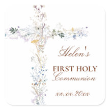 Erste heilige Kommunion Blumenkreuz