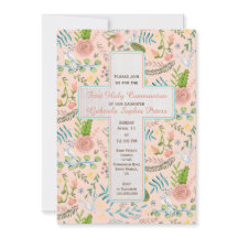 Erste Heilige Kommunion Blumenmuster | Aufforderun