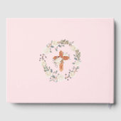 Erste heilige Kommunion Blush Pink Gast Book Girls Gästebuch (Rückseite)