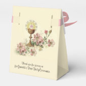 Erste Heilige Kommunion Chalice Gastgeber Rosa Blu Geschenkschachtel (Rückseite)