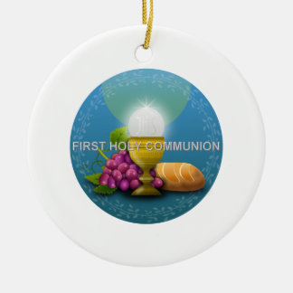 Erste Heilige Kommunion Chalice und Gastgeber Keramik Ornament
