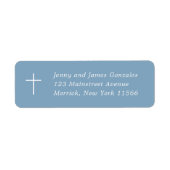 Erste Heilige Kommunion Cross Blue Rücksendeadress (Vorne)