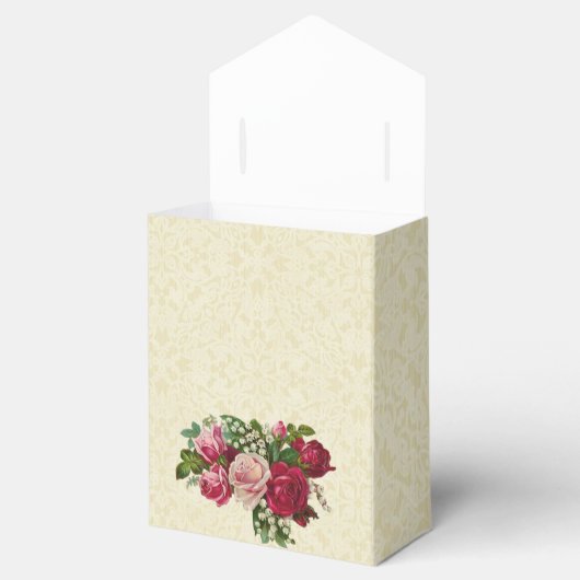 Erste Heilige Kommunion Cross Rose Ecru Spitzen De Geschenkschachtel (Geöffnet)