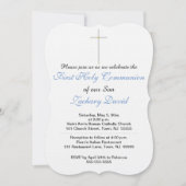 Erste Heilige Kommunion Cross Son Einladung (Vorderseite)