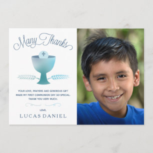 Erste heilige Kommunion danken Ihnen, - Foto, Dankeskarte