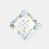Erste Heilige Kommunion Dusty Blue Floral Serviette (Ecke)
