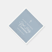 Erste Heilige Kommunion Dusty Blue Silver Stardust Serviette (Ecke)