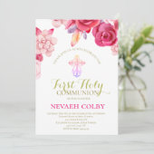 Erste heilige Kommunion Einladung (Stehend Vorderseite)