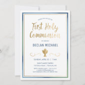 Erste Heilige Kommunion Einladung - Elegant, einfa (Vorderseite)
