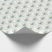 Erste Heilige Kommunion Elegant Eukalyptus Katholi Geschenkpapier (Ecke)