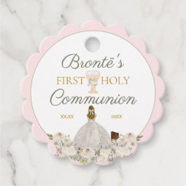 Erste Heilige Kommunion Elegant Rosa Gefälligkeits Geschenkanhänger