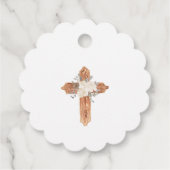 Erste Heilige Kommunion Elegant Rosa Gefälligkeits Geschenkanhänger (Rückseite)