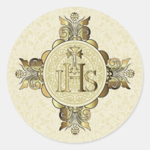 Erste Heilige Kommunion Eucharist auf Altar Runder Aufkleber