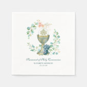 Erste Heilige Kommunion Eucharist Floral Chalice G Serviette (Vorderseite)