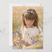 Erste Heilige Kommunion Fall Boho Rustische Blume Einladung (Rückseite)