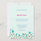 Erste Heilige Kommunion Floral | FOTO Einladung (Rückseite)