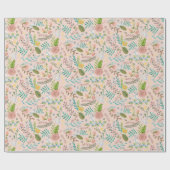 Erste Heilige Kommunion Floral | Schleifpapier Geschenkpapier (Flach)