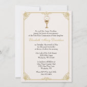 Erste Heilige Kommunion Floral Vintag Einladung (Rückseite)