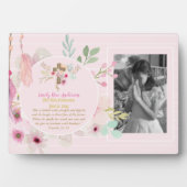 Erste Heilige Kommunion FOTO Gift Grils Pink Blume Fotoplatte (Vorderseite)