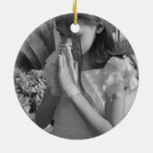 Erste Heilige Kommunion FOTO Gift Grils Pink Blume Keramik Ornament (Hinten)