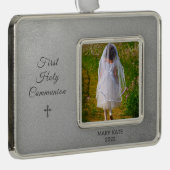 Erste Heilige Kommunion Foto Ornament Rahmen-Ornament Silber (Rechts)