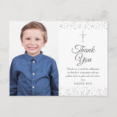 Erste Heilige Kommunion Foto Silberdanke Postkarte (Vorderseite)