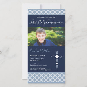 Erste heilige Kommunion-Fotokarte - Einladung des