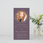 Erste heilige Kommunion-Fotokarte - Einladung, Mäd (Stehend Vorderseite)