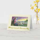 Erste heilige Kommunion - für Glückwünsche - Karte (Gelbe Blume)