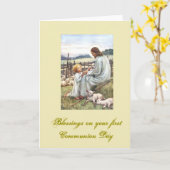 Erste heilige Kommunion - für Glückwünsche - Karte (Gelbe Blume)