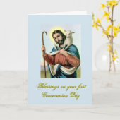 Erste heilige Kommunion - für Glückwünsche - Karte (Gelbe Blume)