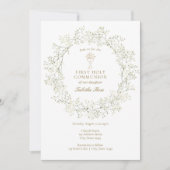 Erste Heilige Kommunion Gipskraut Einladung (Vorderseite)