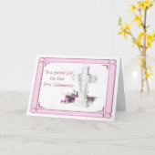 Erste Heilige Kommunion Girl Karte (Gelbe Blume)