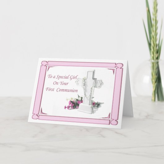 Erste Heilige Kommunion Girl Karte (Vorderseite)