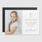 Erste heilige Kommunion Gold Danke Foto Magnetkarte (Vorne/Hinten)