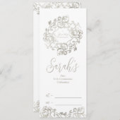 Erste heilige Kommunion Gold Floral Einladung (Vorne/Hinten)