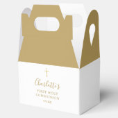 Erste heilige Kommunion Gold Signature Script Geschenkschachtel (Geöffnet)