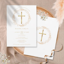 Erste heilige Kommunion Goldkreuz Blumen