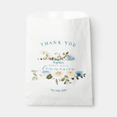 Erste Heilige Kommunion Grüne Elfenbein Blauer Blu Geschenktütchen (Vorderseite)