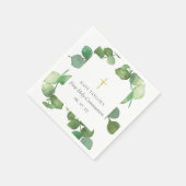 Erste Heilige Kommunion Grüne Eukalyptus Serviette (Ecke)