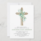 Erste Heilige Kommunion Grüne Sage Eukalyptus Einladung (Vorderseite)