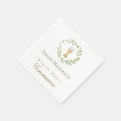 Erste heilige Kommunion grüner Kranz Serviette (Ecke)