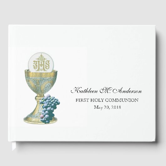 Erste Heilige Kommunion Heilige Eucharistin Gästebuch (Vorderseite)