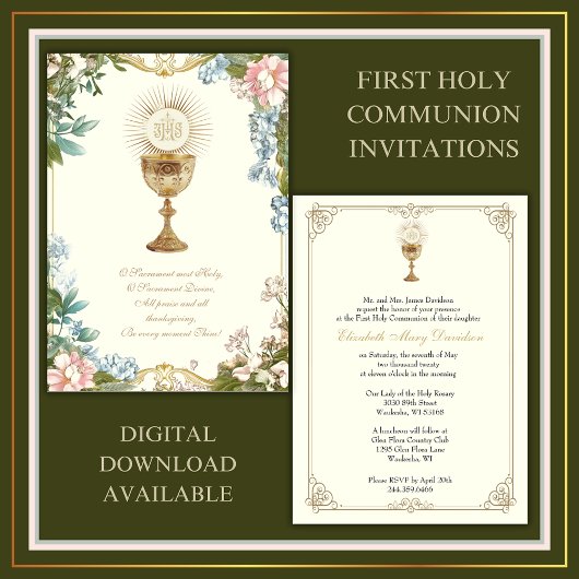 Erste Heilige Kommunion Jesus Eucharist Einladung