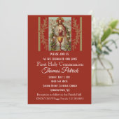 Erste Heilige Kommunion Jesus Eucharistische Einla Einladung (Stehend Vorderseite)