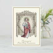 Erste Heilige Kommunion Jesus Eucharistische Rose Einladung (Stehend Vorderseite)