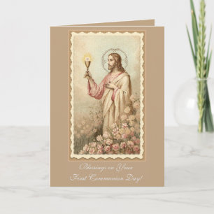 Erste heilige Kommunion Jesus Kelch Karte