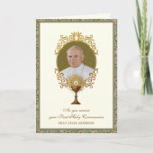 Erste Heilige Kommunion Johannes Paul II Eucharist Karte (Vorderseite)