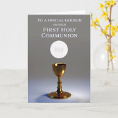 Erste heilige Kommunion-Karte Godparent an Godson Karte (Gelbe Blume)